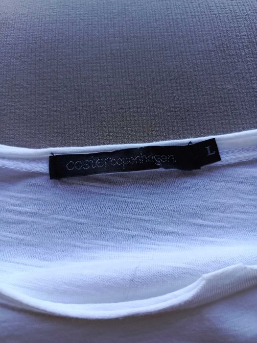 T-shirt Coster Copenhagen biały z nadrukiem 100% bawełna L basic