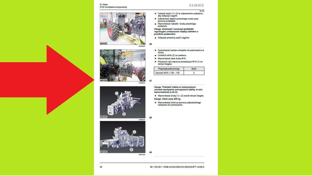Instrukcja Napraw Claas Axion 810, 820, 830, 840 850 PO POLSKU!