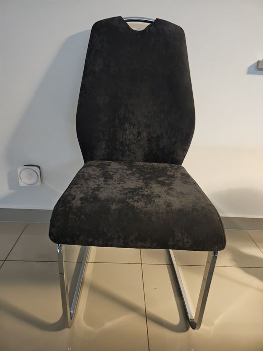 Nowe krzesła welur szare 8 szt