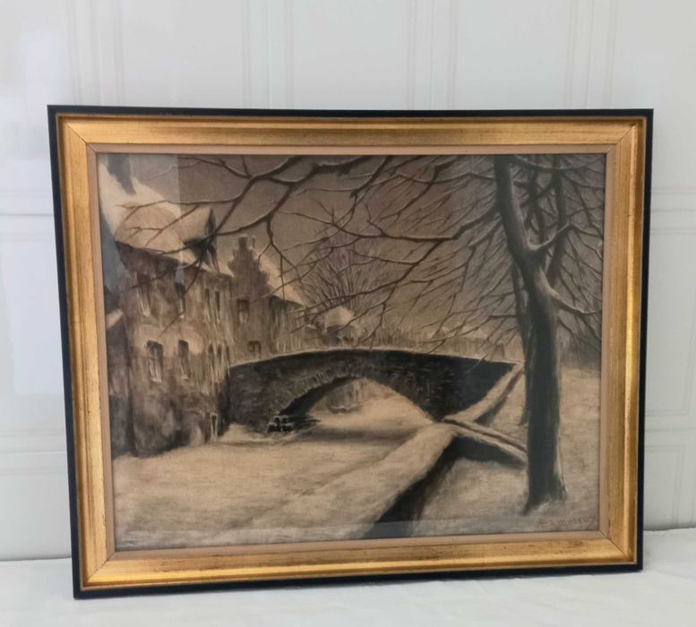 Quadro sobre inverno em  Brugge