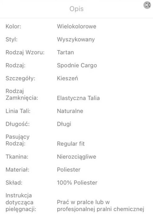 Spodnie w kratke shein