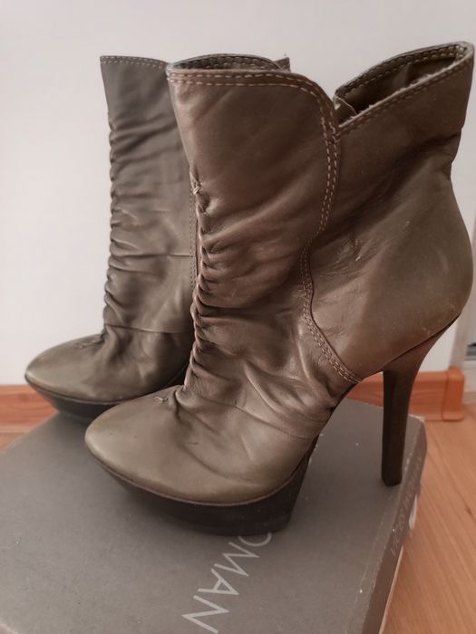 Buty botki szpilka platforma pole dance 37 skóra