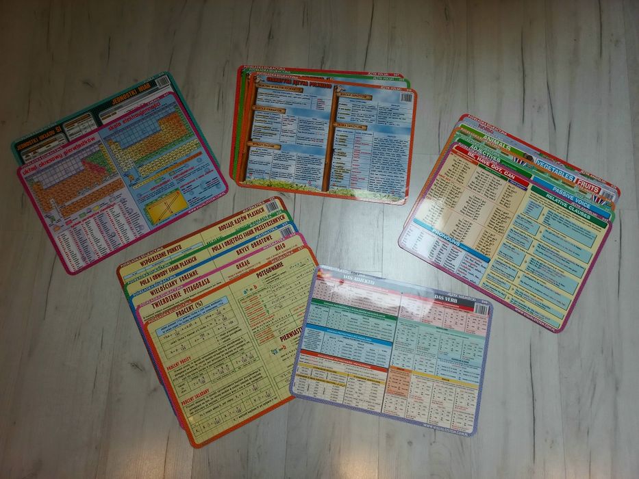 Tablice edukacyjne podkładki 15 szt