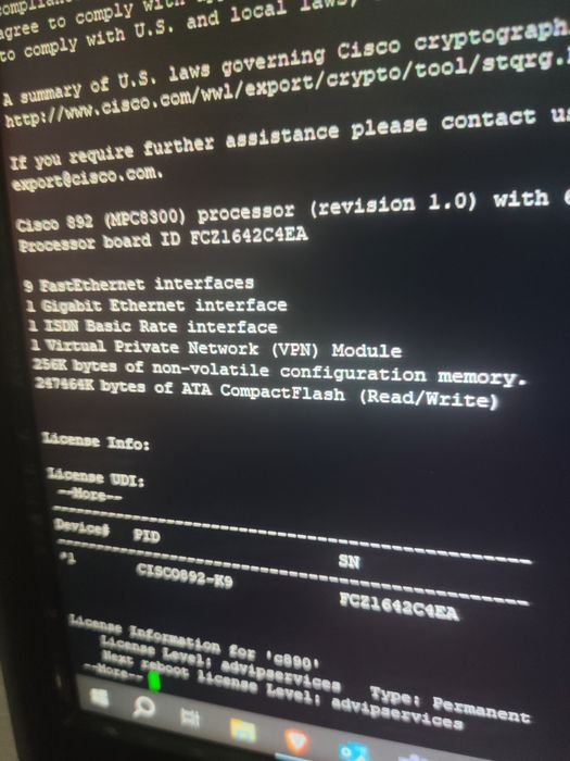 Cisco 892 Router64409234002562123