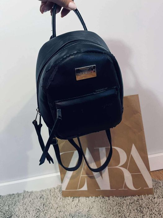 Piękny czarny mini plecaczek plecak mały