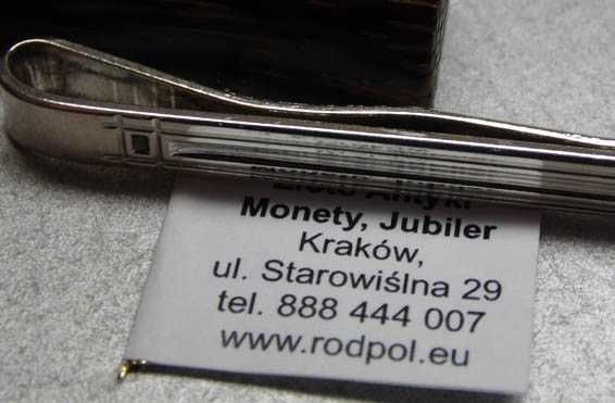 Srebrna spinka do krawata polska wytwórnia.