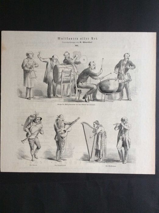 Músicos de todas as idades. Litografia do século XIX