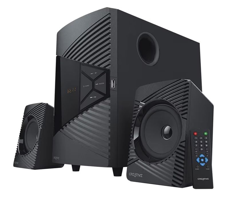 Colunas Creative E2500 c/comando (bluetooth, radio, etc)