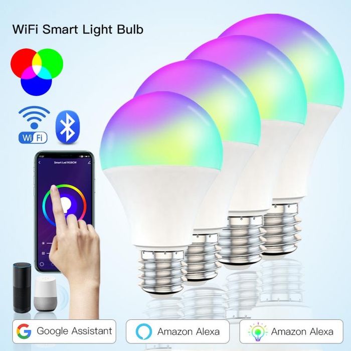 Lâmpada LED com app, wifi rgb. Funciona com alexa google