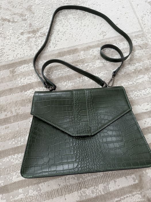 Шкіряна сумка з ефектом шкіри рептилії