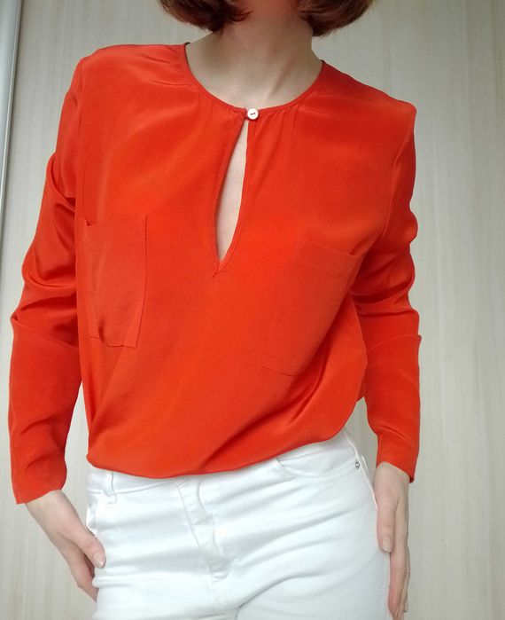 PREMIUM 100% Jedwabna koszula S / M Baum und Pferdgarten