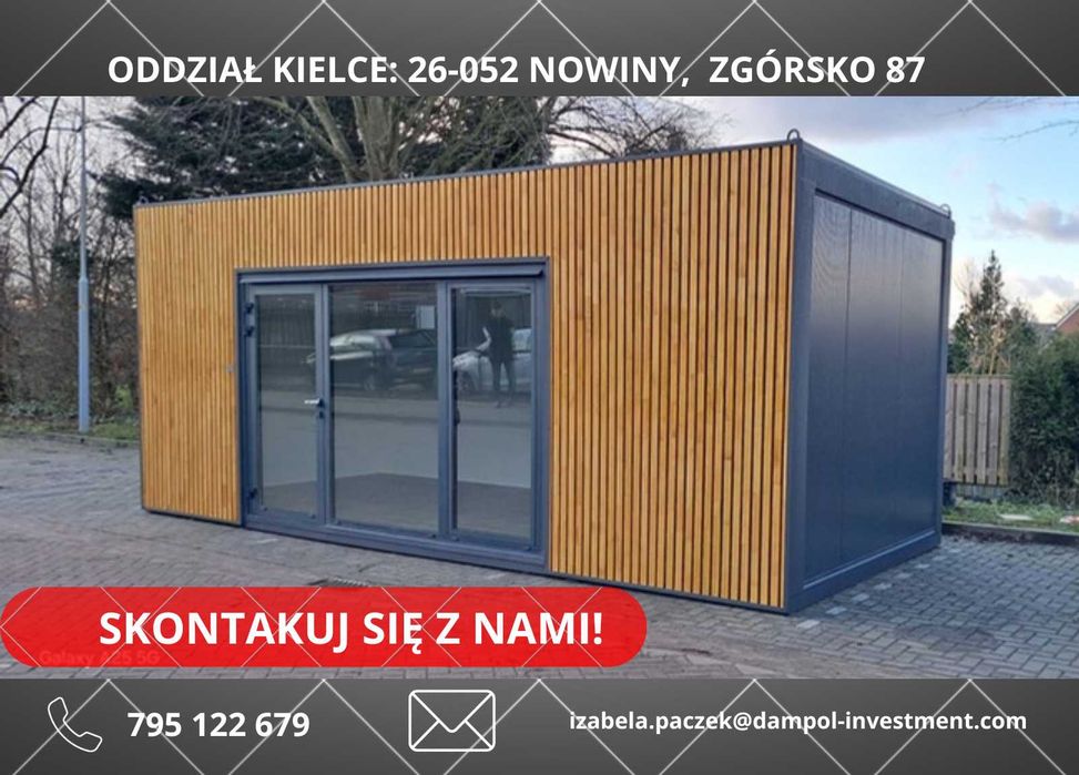 Pawilon/Kontener 6x3 Handlowy Biurowy dostępny od ręki