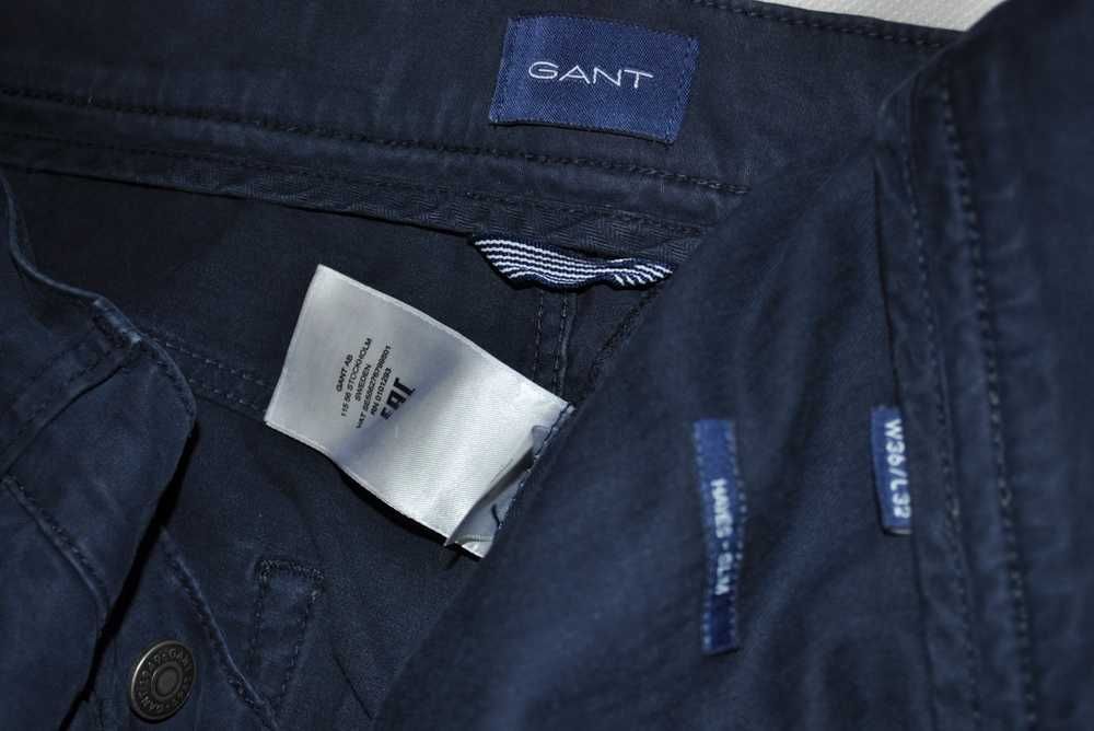 GANT HAVES Slim L 96cm 36/32 męskie spodnie jeansowe slim stretch s9v