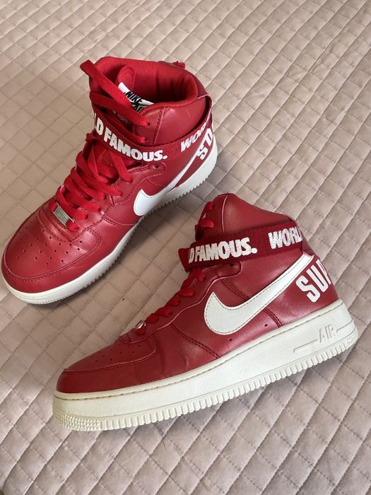 Кросівки SUPREME  43 р.27,5 см Nike Air Force 1 High SP Varsity Red/White