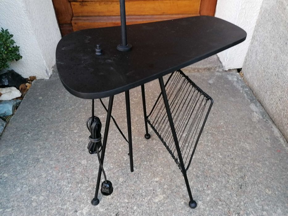 Lampa Stojąca Stolik Gazetnik PRL Lata 1960