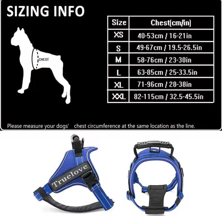 szelki dla psa Truelove żółty neon rozm. XXL nowe