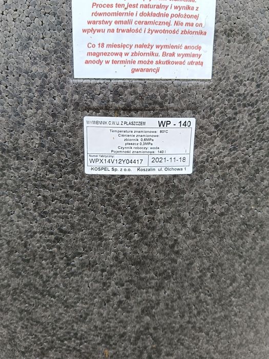 Piec + zbiornik ciepłej wody