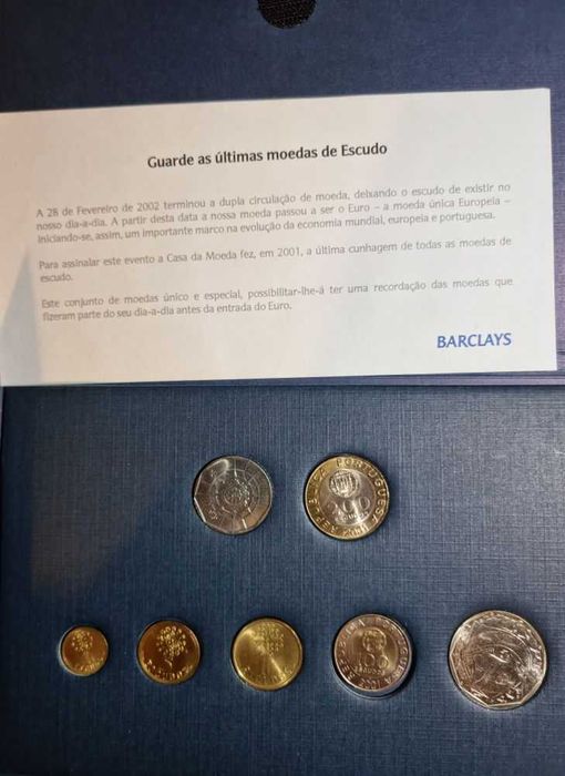 Coleção das ultimas moedas cunhadas de escudo