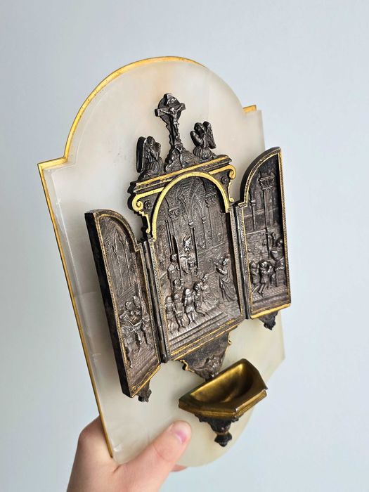 Stara kropielnica tryptyk brąz onyks