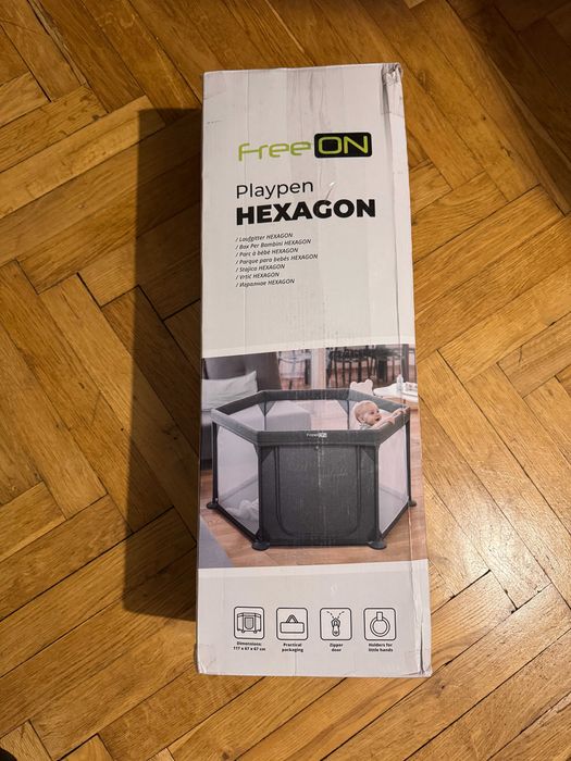 Манеж дитячий ігровий складний з сумкою FreeONHEXAGON Grey 44459 Сірий