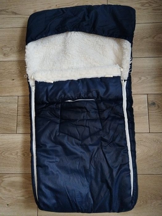 Tanio! Okazja Śpiwór śpiworek do wózka granat i biel