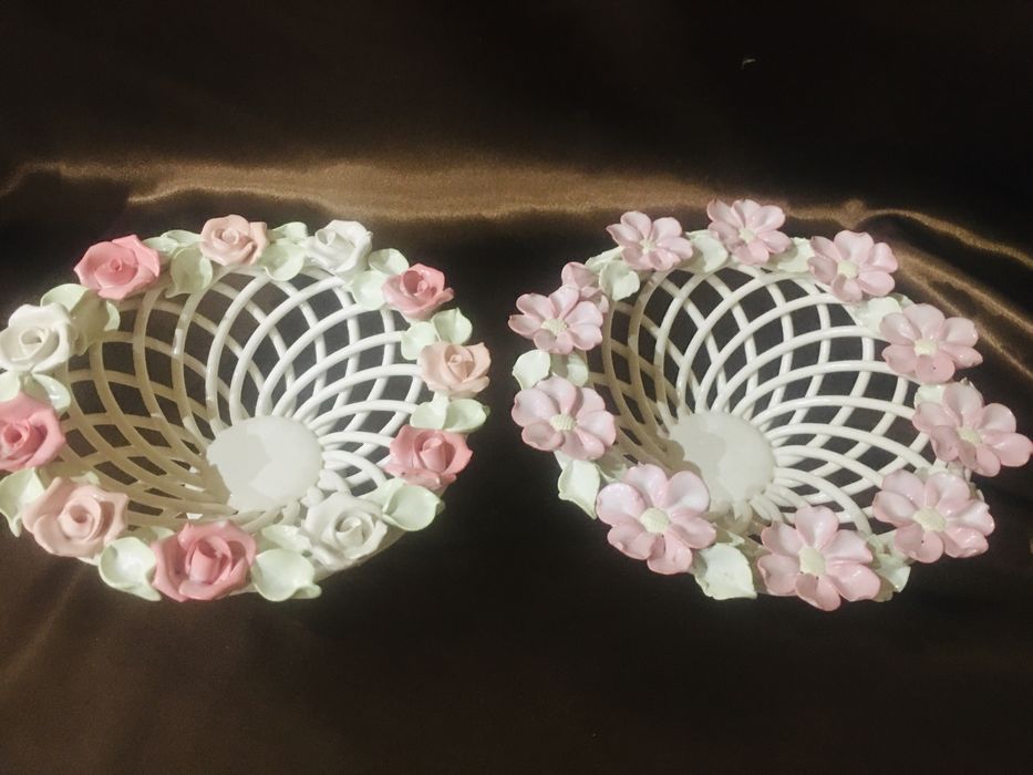 Конфетница плетёная фруктовница розы цветы