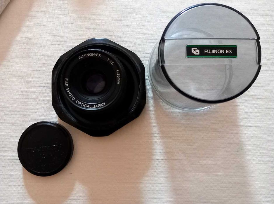 Objetiva Ampliador Fujinon-EX 75mm f/4.5 com Caixa Original e Tampas