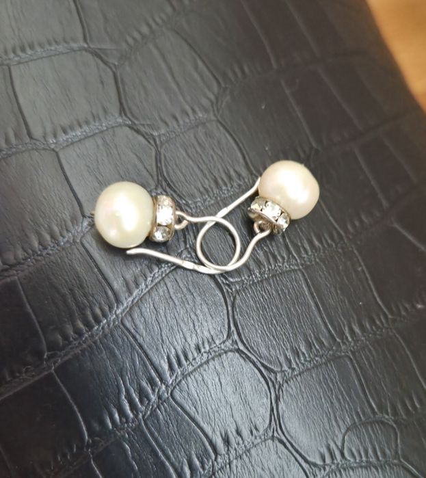 Серьги из серебра 925 пробы с жемчугом