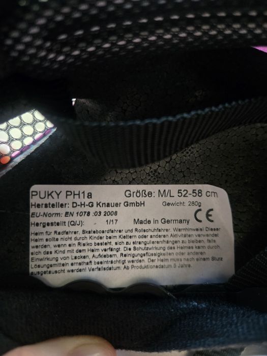 Шолом дитячий Puky PH 1-M/L рожевий