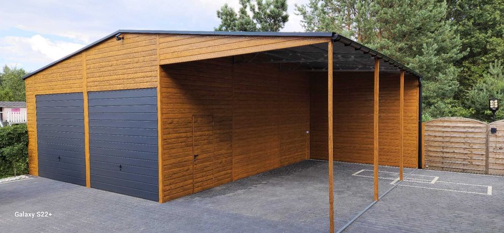 Garaż blaszany Premium 6x5 m Garaz Blaszak Drewnopodobny Garaże blaszane na wymiar PRODUCENT