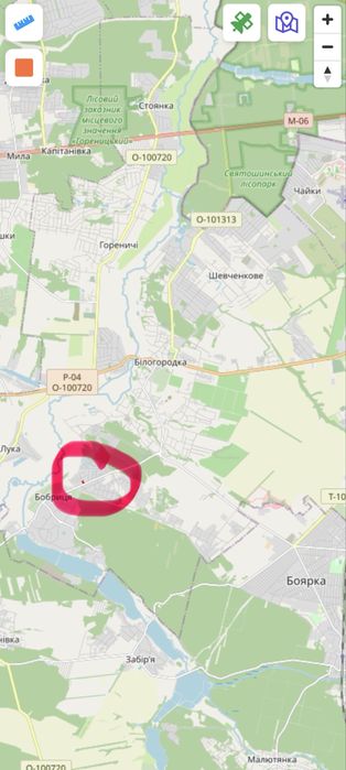 Ділянка-14,6сот./Під Києвом/с.БОБРИЦЯ/під ЗАБУДОВУ!без Комісіі
