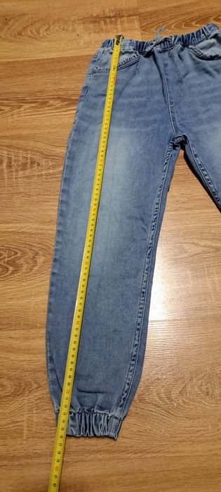 Spodnie, jeansy, joggery, HM, 134, niebieskie