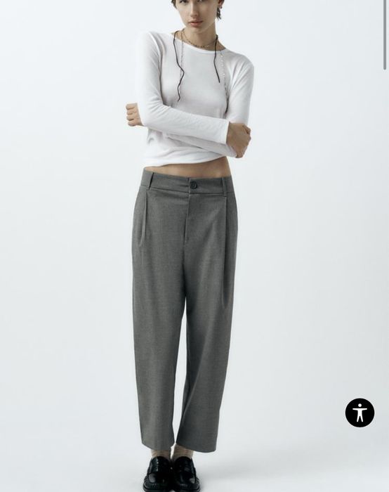 Сірі прямі брюки zara
