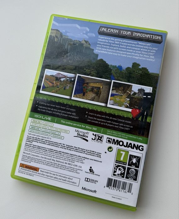 Minecraft Xbox 360 Edition | Оригінальний диск Xbox 360 | Ліцензія