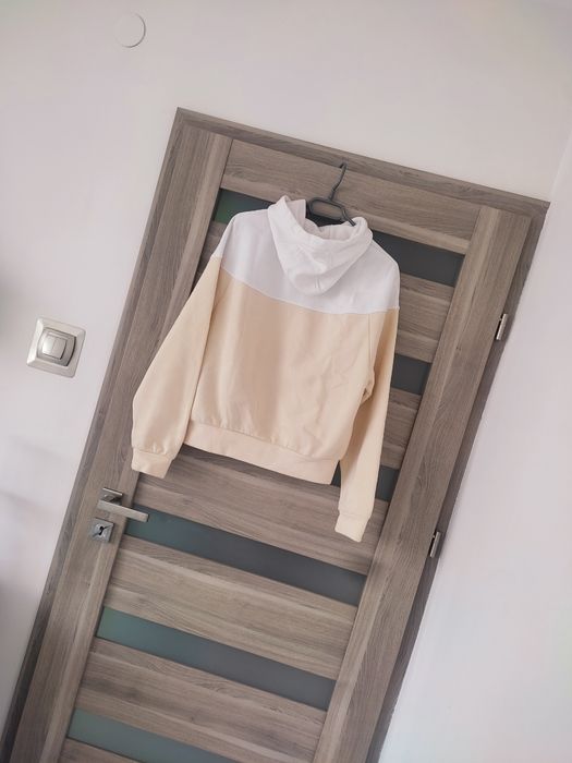Beżowa bluza z kapturem z bawełną Roxy roz S