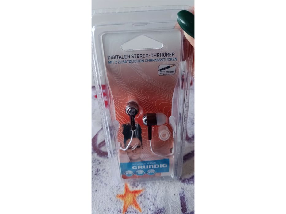 Nowe Słuchawki Douszne Stereo Grundig