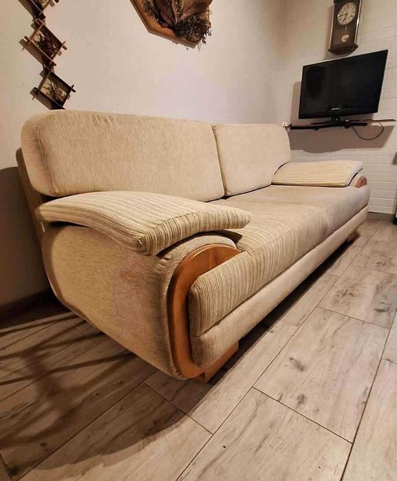 Wersalka sofa łóżko rozkładane BlackRedWhite solidny materiał drewno