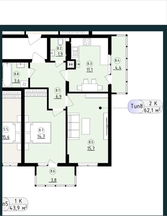 2-кімнатна квартира за адресою вул. Антоненка-Давидовича (площа 62 м²) - Atlanta.ua - фото 2