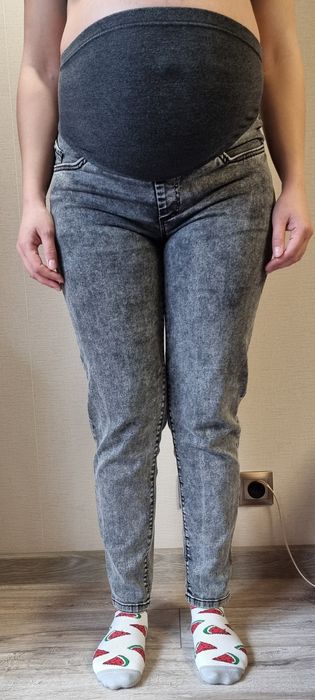 Джинси для вагітних резинка бавовна + стрейч сіра варка Туреччина Ідеа