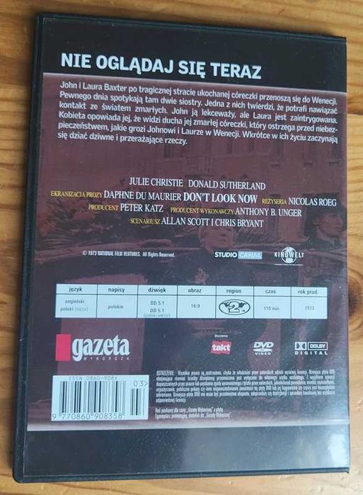 Nie oglądaj się teraz - DVD