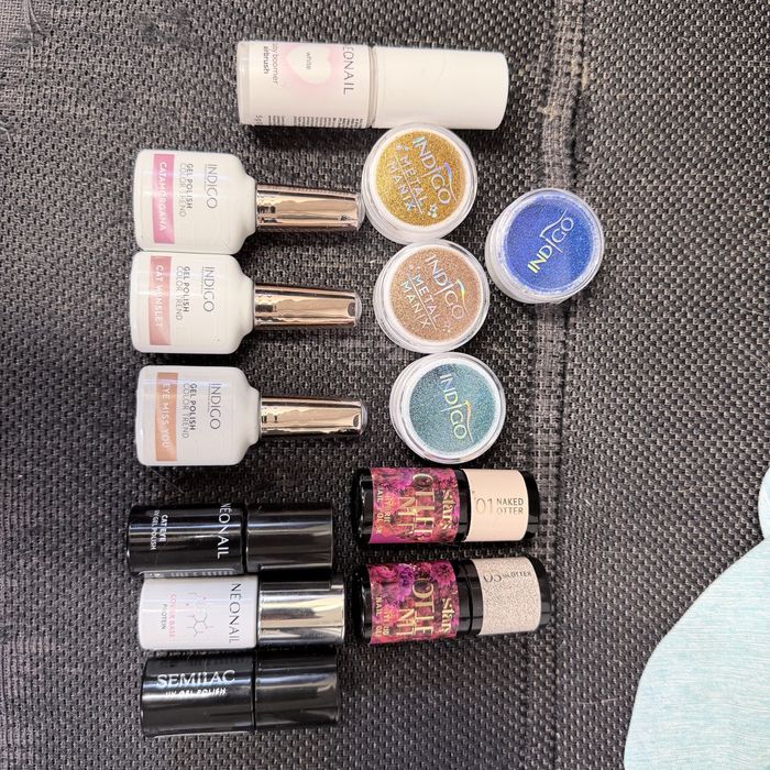 Zestaw pyłków i lakierów hybrydowych semilac indigo neonail cat eye