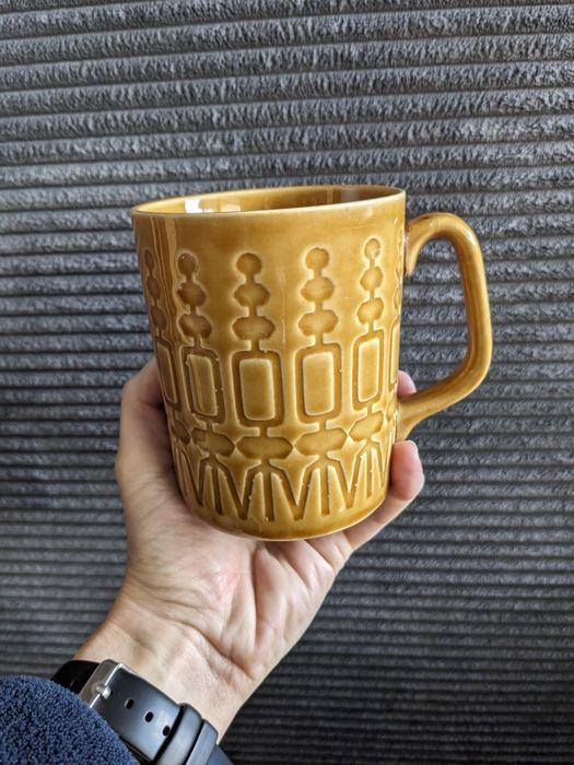 Kubek Aztek, porcelit Pruszków retro vintage prl ceramika