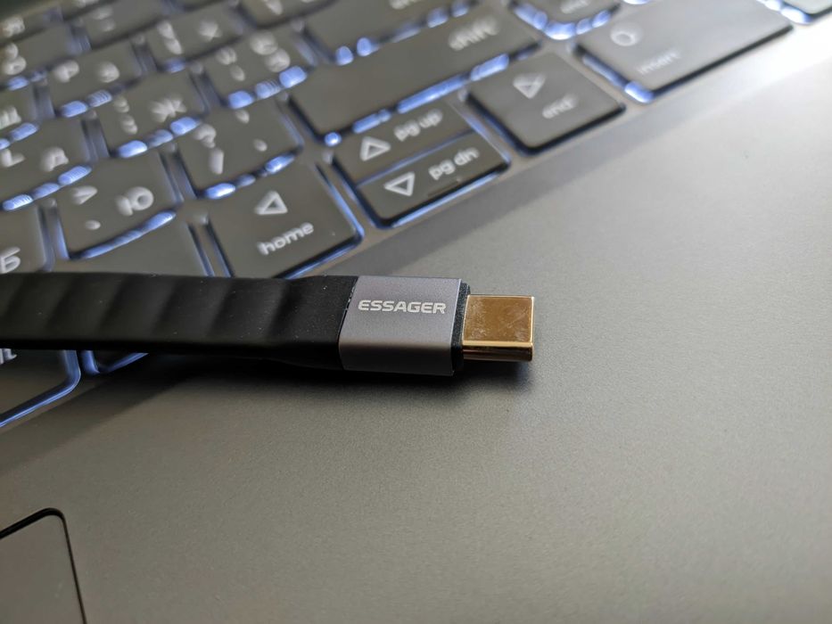 Кабель Thunderbolt Essager USB 4.0 40Gps 8k60hz 240W 12.5см
