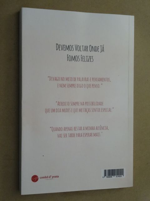 Devemos Voltar Onde Já Fomos Felizes de Sofia Cortez