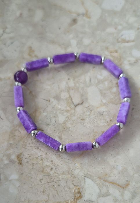 Bransoletka z naturalnego amethystu