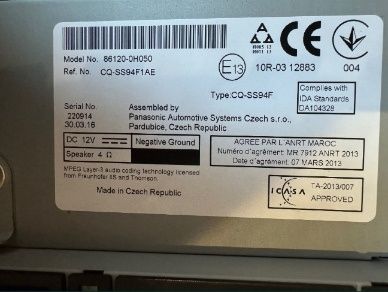 AutoRádio Toyota Aygo, Peugeot 108, citroen C1