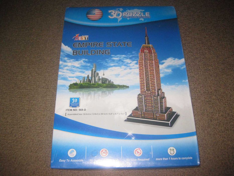 2 Puzzles 3D de Monumentos Famosos/Embalados!