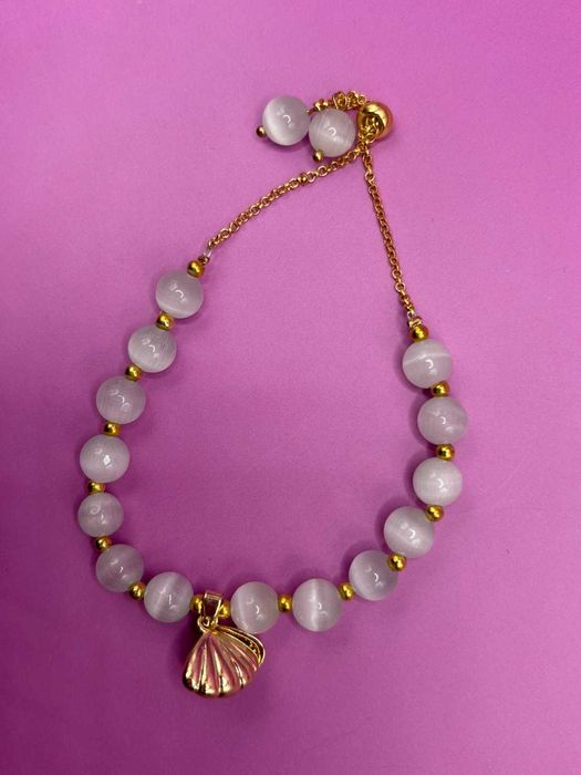 Piękna perłowa bransoletka kamienie regulowana HIT kod A36