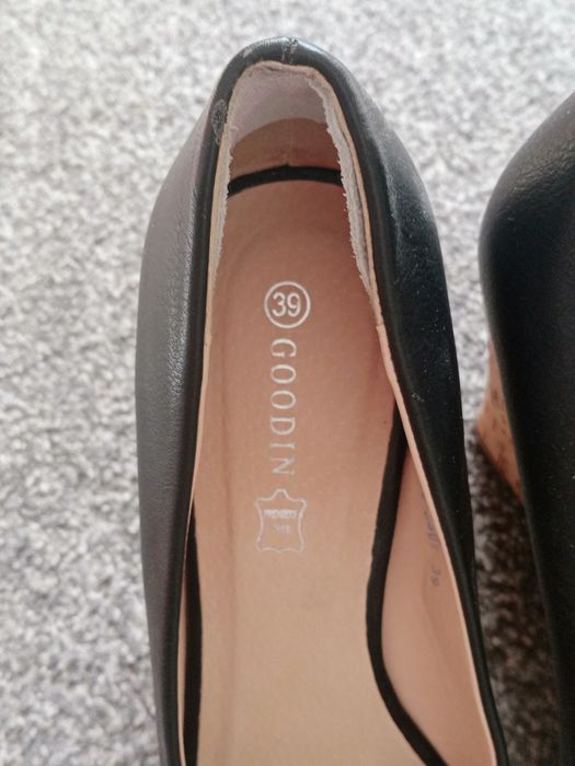 Czółenka na koturnie korkowej 39 jak nowe