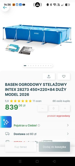 Duży basen stelażowy